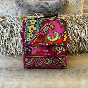 VERA BRADLEY Pink Swirls Lunch Snack Bag Green Purple Paisley Floral Insulated